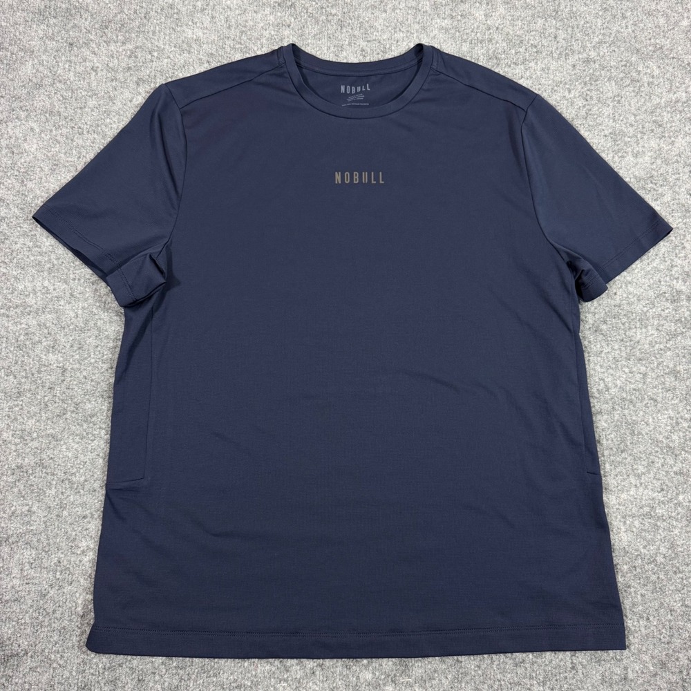 Nobull Training Tee Performance Gym Workout Mens Size XL Navy Blue Polyester EUC